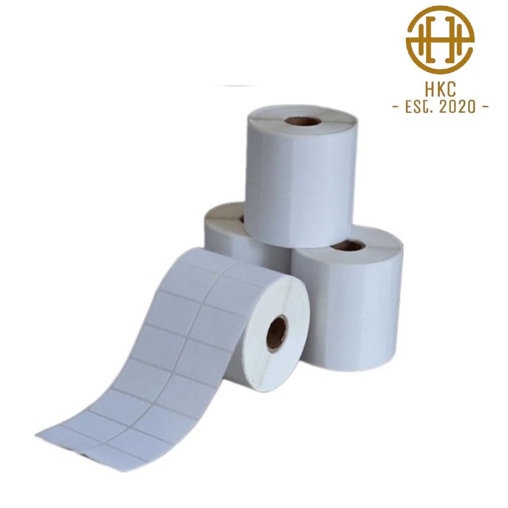 Giấy In Mã Vạch 2 Tem 50x30 mm In Nhiệt (Cuộn 30 Mét)