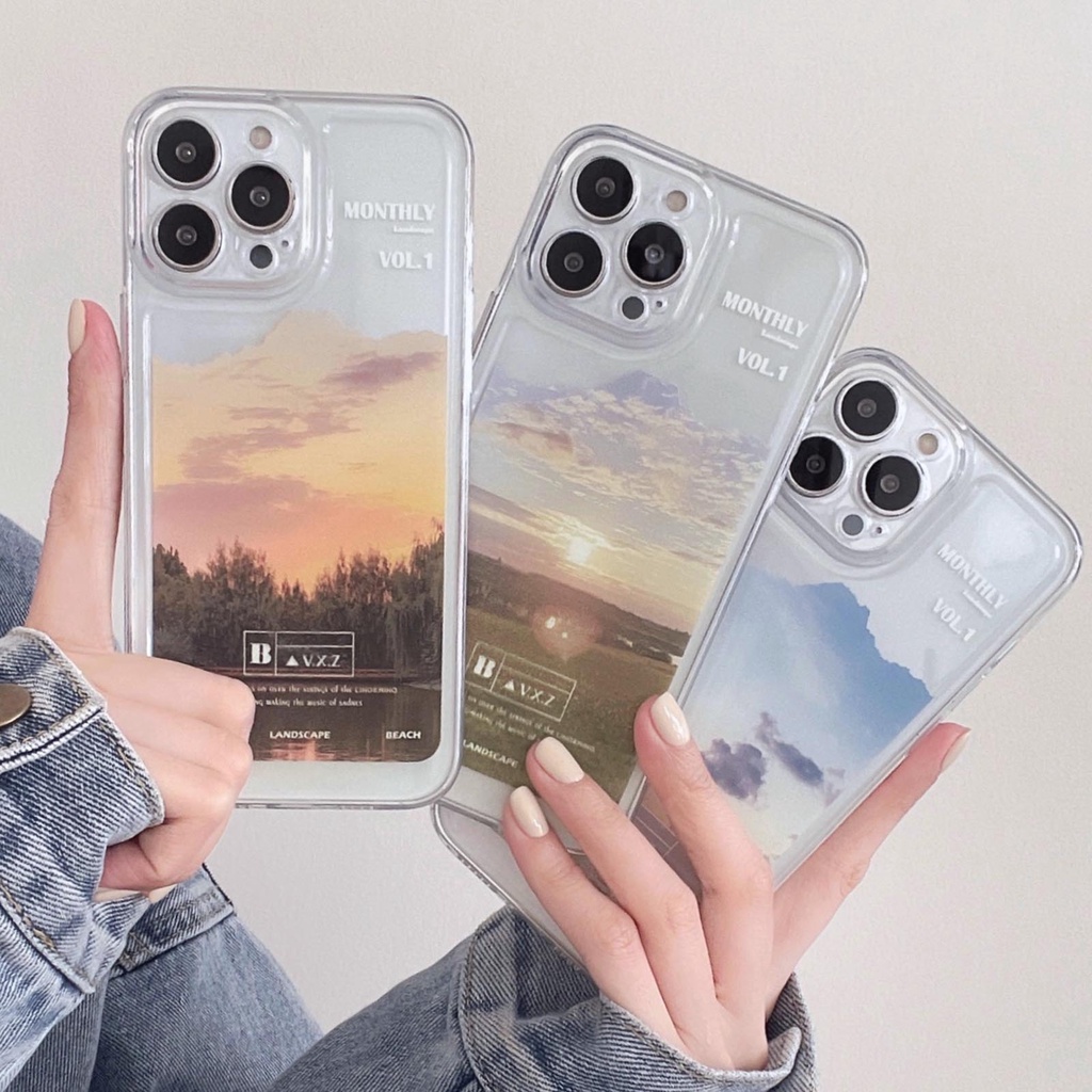 Ốp Điện Thoại TPU Silicon Hình Phong Cảnh Cho IPhone 13 Pro max IPhone 12 IPhone 11 IPhone xr xs max 7 8 plus