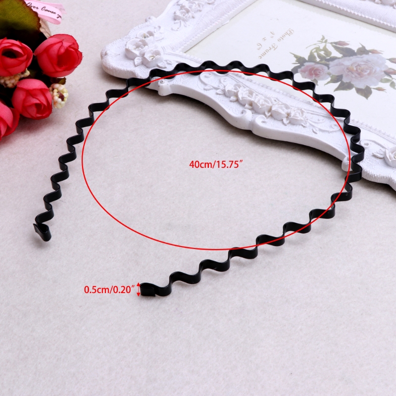 ✿AUTU Fashion Women Black Spiral Wave Headband Hair Band Hoop