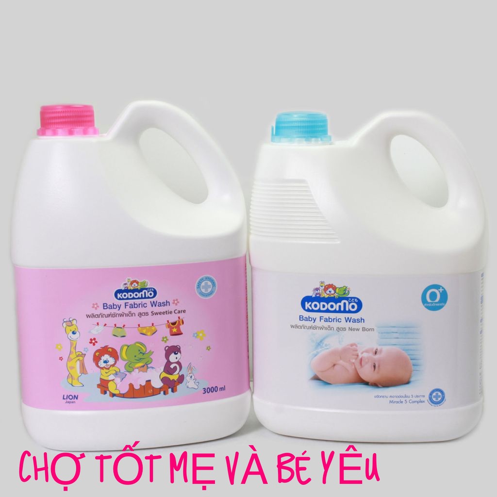 NƯỚC GIẶT KODOMO 3 LÍT XANH/HỒNG CHÍNH HÃNG THÁI LAN