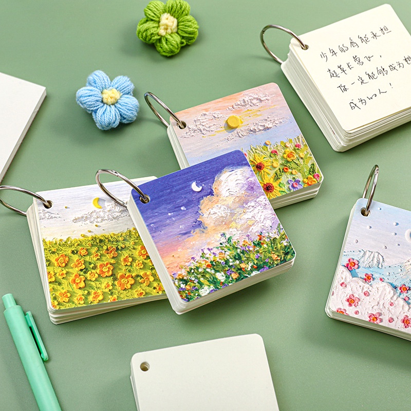 Giấy Note Ghi Chú Họa Tiết Phong Cảnh Sáng Tạo Cho Học Sinh