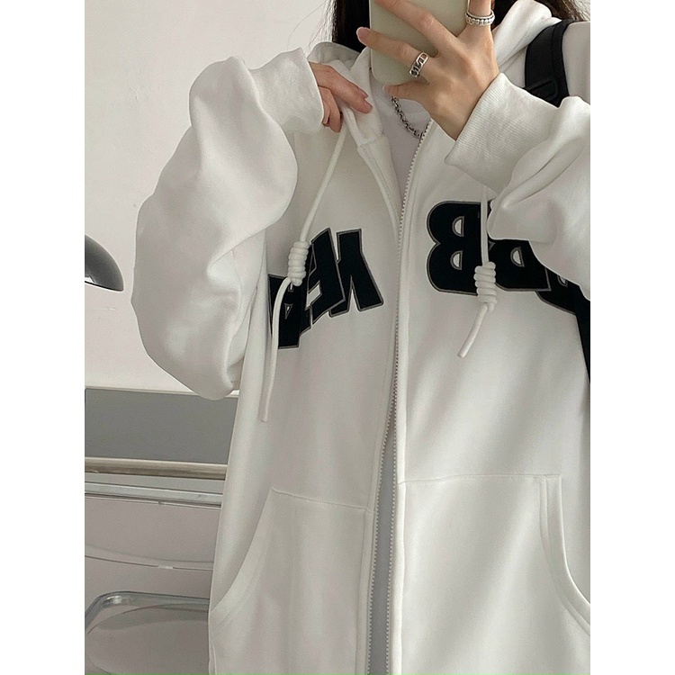 Khoác Nỉ Unisex Nam Nữ Hoodie Dáng Rộng Chữ BBB Mũ To 2 Lớp Tay Bồng