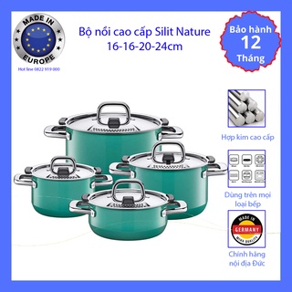Bộ nồi cao cấp Silit Nature, 16-16-20-24cm, chất liệu Silargan cao cấp, dùng cho mọi loại bếp