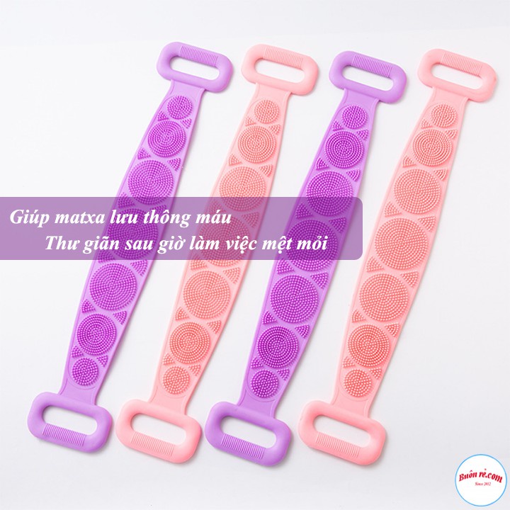 Dây Đai Chà Lưng 2 Mặt Đa Năng Bằng Silicon Kỳ Cọ Massage Tẩy Da Chết Khi Tắm