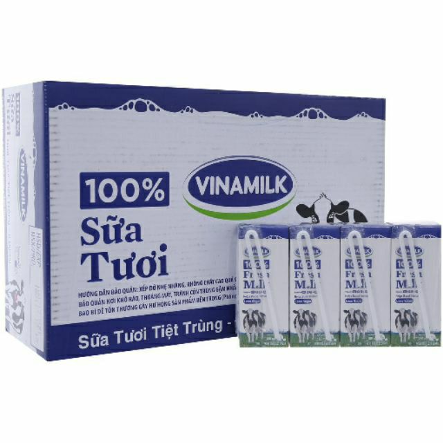 [Mã 267FMCGSALE giảm 8% đơn 500K] Thùng Sữa Tươi VINAMILK 100% 180ML ĐỦ LOẠI