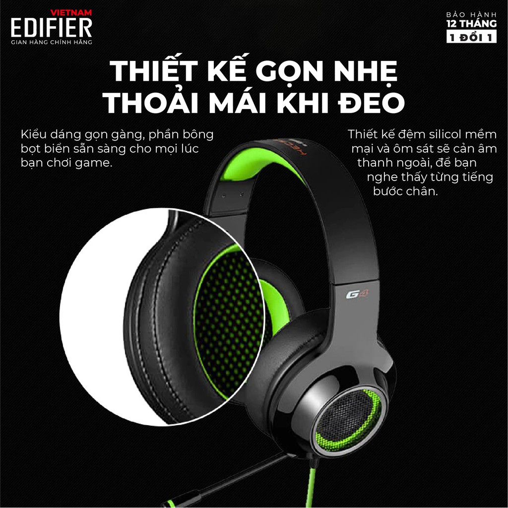 Tai nghe gaming âm thanh 7.1 EDIFIER G4 SE Kèm Mic đàm thoại Chống ồn - Hàng chính hãng Bảo hành 12 tháng 1 đổi 1