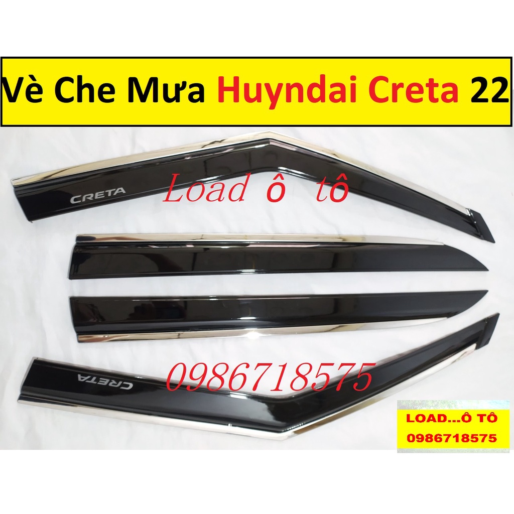 Vè Che Mưa Chỉ Inox Xe Huyndai Creta 2022-23 Cao Cấp