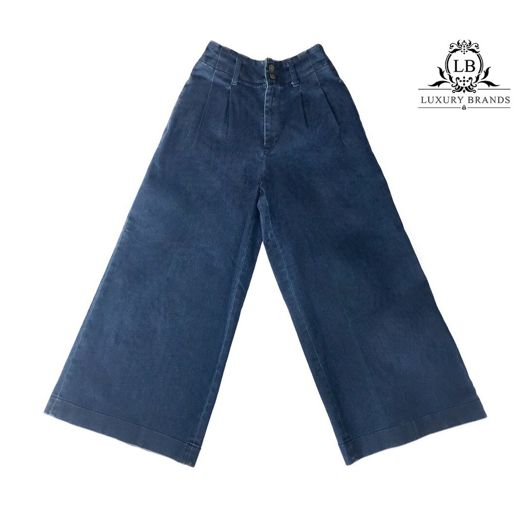 [CÓ SẴN] QUẦN CULOTTES BÒ JEAN CAO CẤP DÀI ỐNG RỘNG CẠP CAO 2 KHUY THỜI TRANG ULZZANG HÀN QUỐC | BigBuy360 - bigbuy360.vn