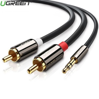 Dây Loa 1 Đầu 3,5mm Ra 2 Đầu RCA Hoa Sen Chính Hãng Ugreen Dài 1.5M - 5M - Bảo Hành Chính Hãng 18 Tháng