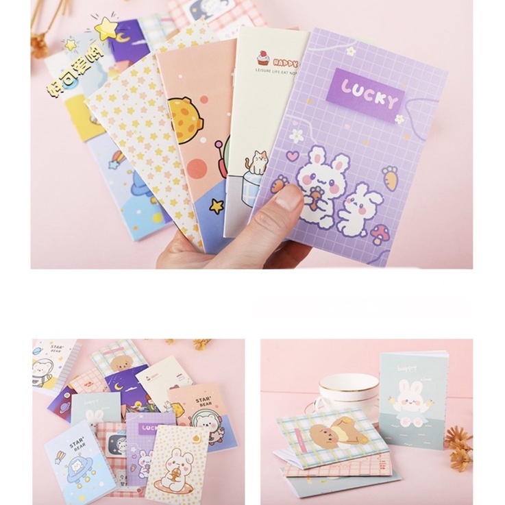 Sổ tay mini tí hon siêu xinh họa tiết ngộ nghĩnh