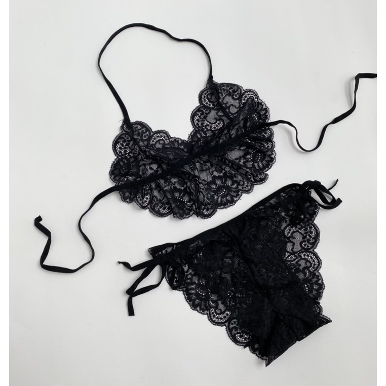 Set bralette ren nữ mỏng không gọng cột dây Babydoll Bra Set | BigBuy360 - bigbuy360.vn
