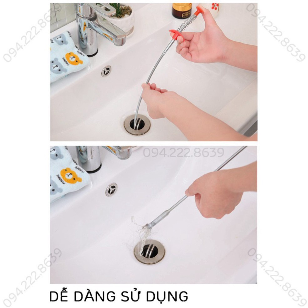 Dây Thông Tắc Cống Lò Xo Đa Năng - Có Đầu Kẹp Gắp Rác Tiện Dụng diengiadungso1 dodungso1