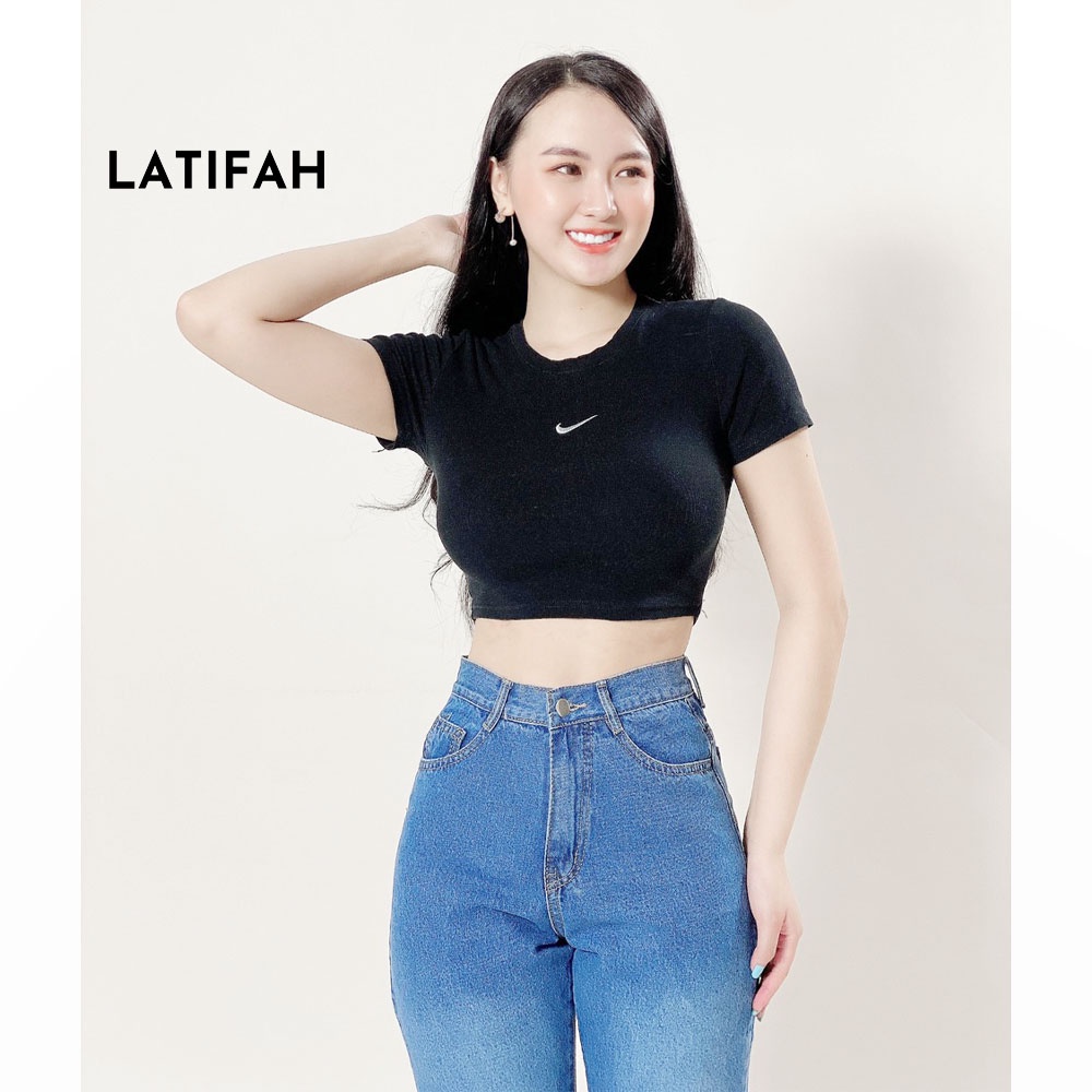 Quần baggy jean nữ Latifah ống nhỏ trơn lai thường QD022 phong cách hàn quốc trẻ trung