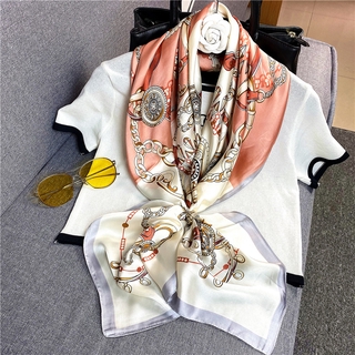 Khăn choàng trang trí bằng lụa 90*90cm in họa tiết sành điệu