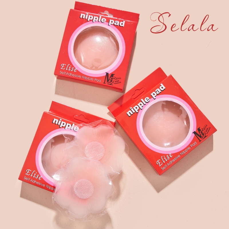 Miếng Dán Ngực Silicon Selala Hình Cánh Hoa Hộp Đỏ Tiện Dụng Dán Siêu Chắc Sử Dụng Nhiều Lần