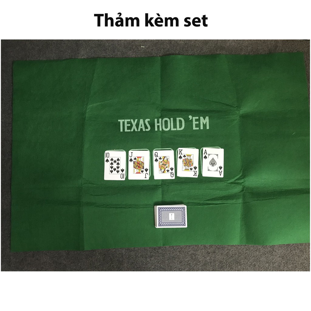 Bộ 200 chip poker có số (phỉnh poker) kèm thảm hàng nhập khẩu P04 ( có ảnh thật )