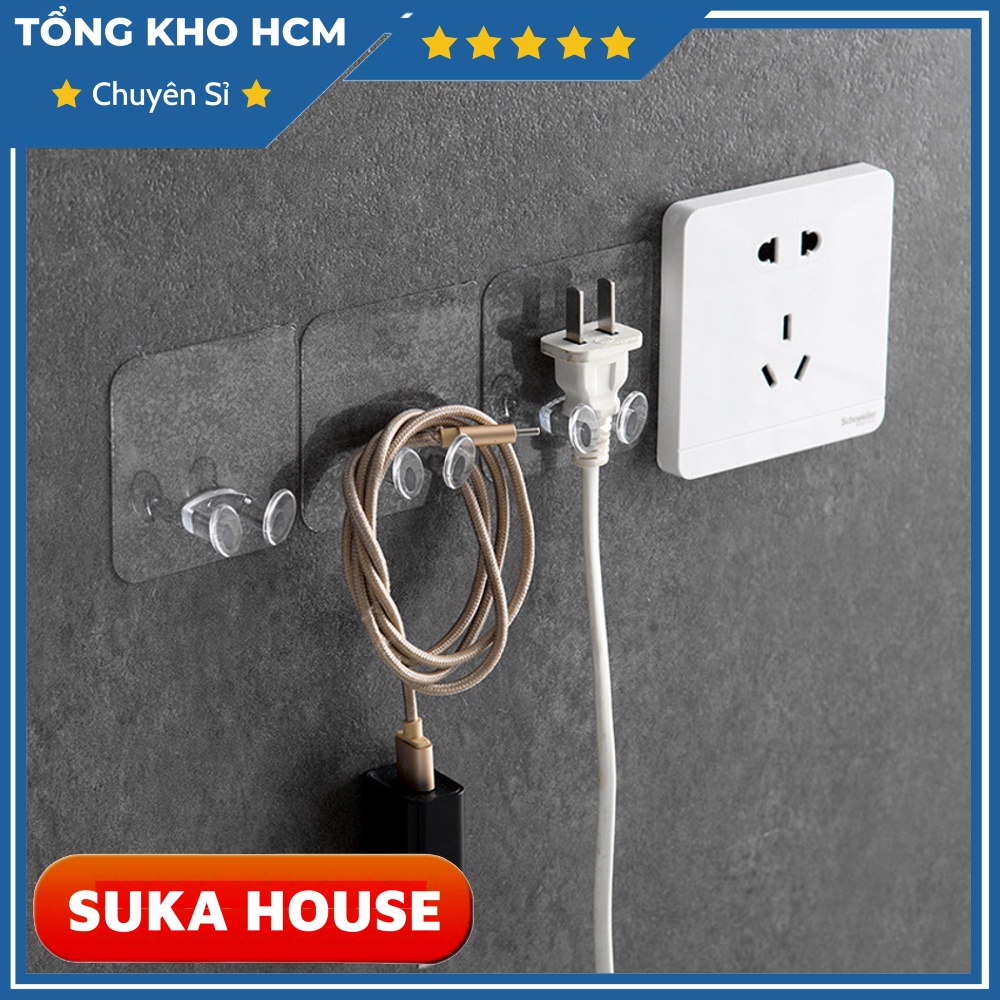 Móc Treo Dây Cắm Điện Trong Suốt Dán Tường SUKAHOUSE H005