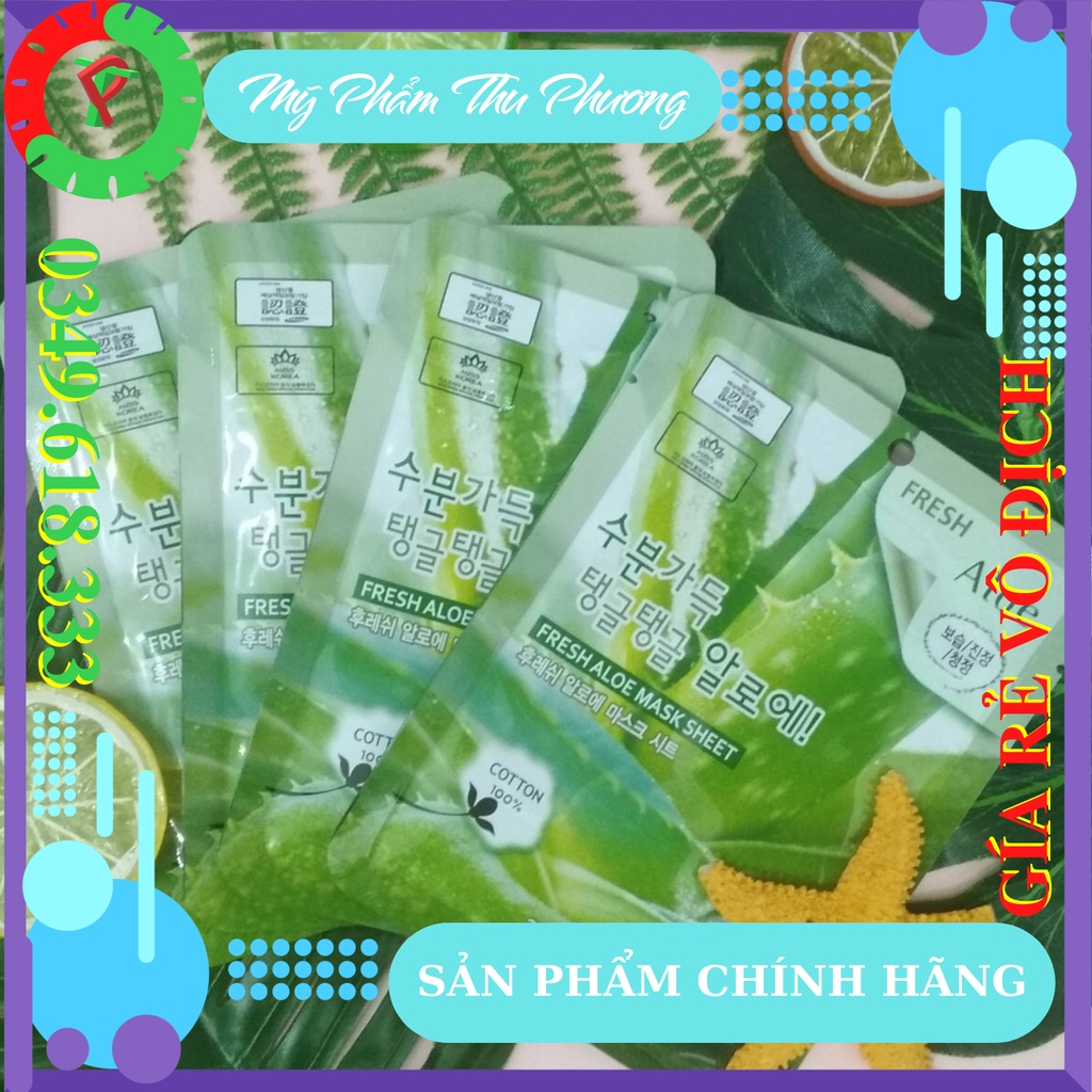 10 MẶT NẠ HÀN QUỐC Ốc sên trà xanh lô hội nhân sâm đỏ dưa chuột leo chanh than hoạt tính 3W CLINIC Fresh Mask Sheet