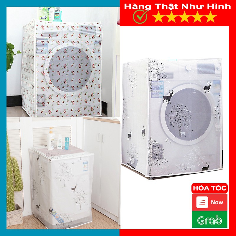 [Mẫu Mới] Áo Trùm Máy Giặt Chống Bụi, Che Mưa Nhựa Dày Cao Cấp Cho Máy 6-8kg