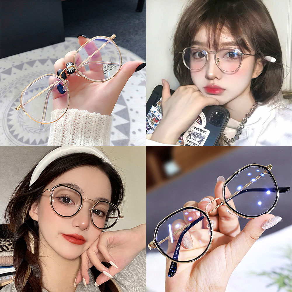 Mắt Kính Gọng Tròn Chống Ánh Sáng Xanh Thời Trang Dành Cho Nữ