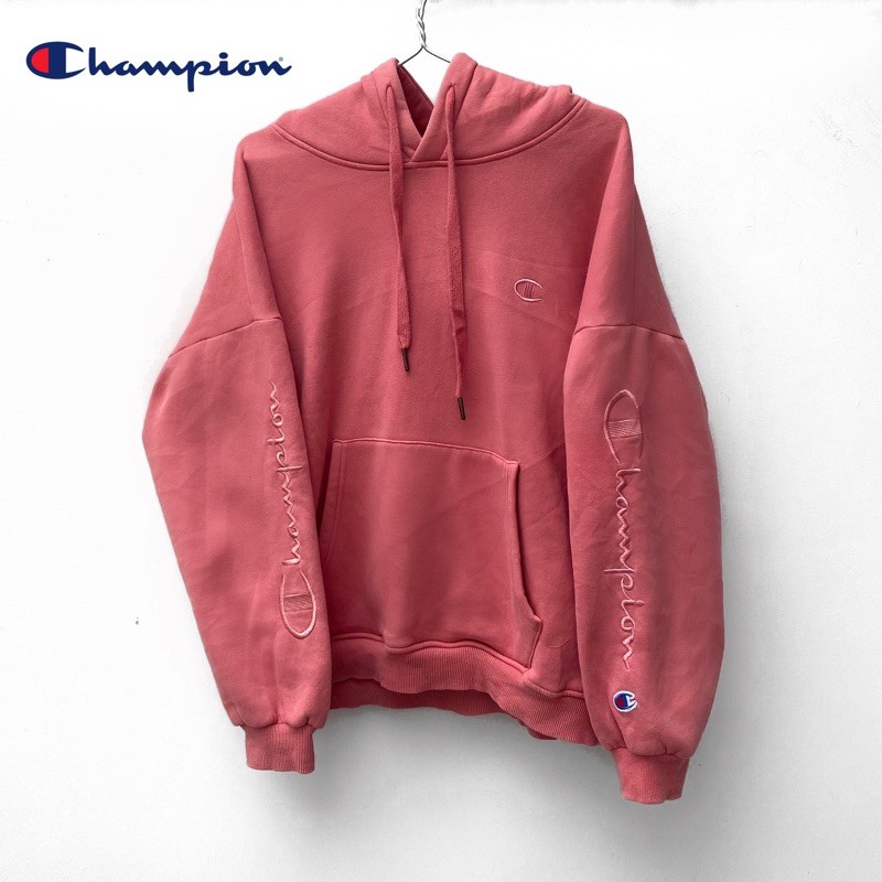 Hoodie Champion hồng đen