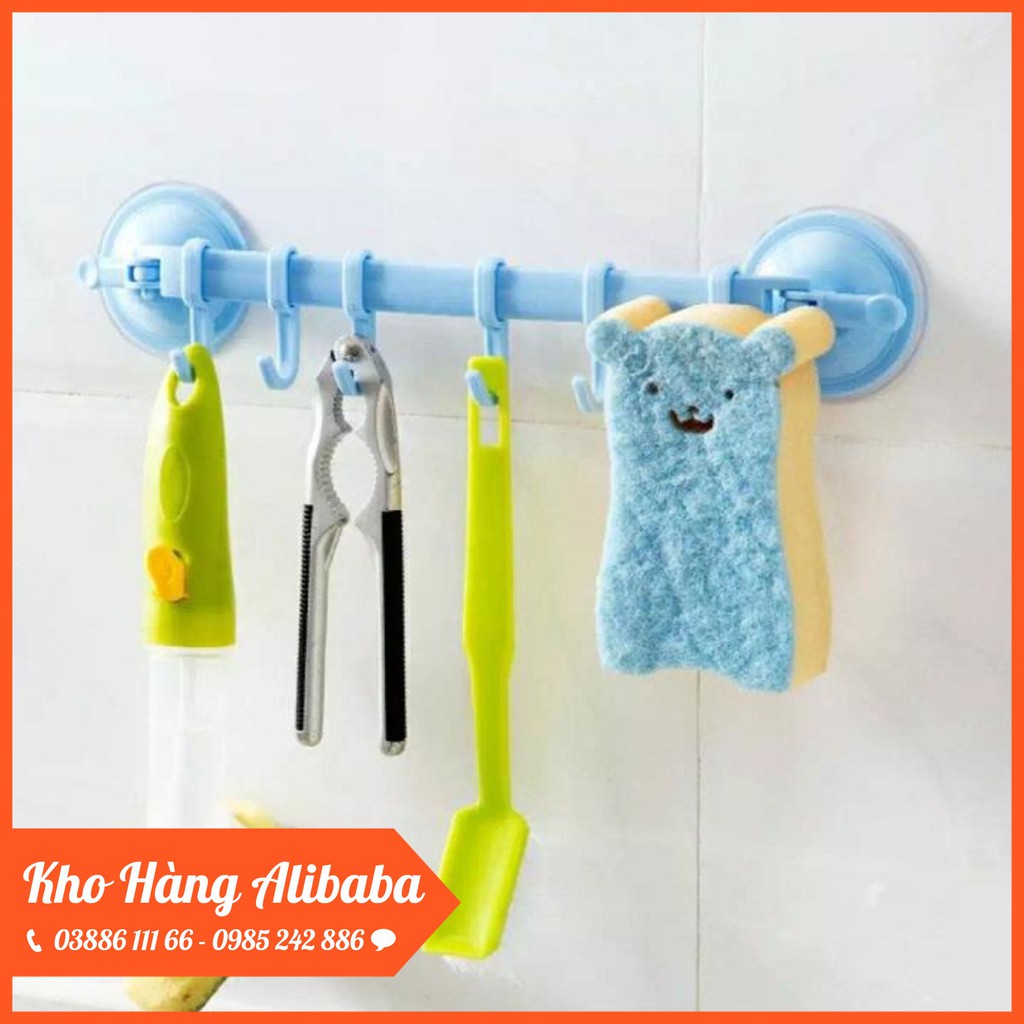 Móc Hút Chân Không Nhà Tắm 6 Móc, Nhà Bếp Siêu Chắc Chắn