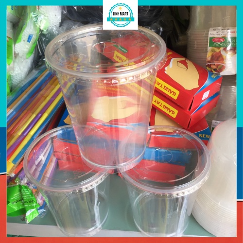 Ly nhựa 1000ml, cốc nhựa 1000ml kèm nắp UKP LINHMART