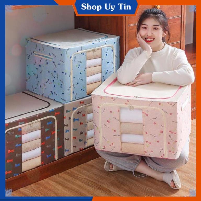 Hộp Vải Đựng Quần Áo Vải Khung thép  thùng đựng quần áo đồ lót đồ chơi hộp đa năng Kích Thước Lớn 80 L - hàng cao cấp
