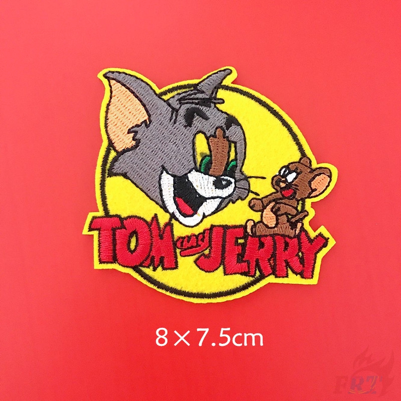 ☸ Sticker Ủi Thêu Hình Hoạt Hình Dễ Thương ☸ 1 Sticker Ủi Thêu Hình Mèo Và Chuột