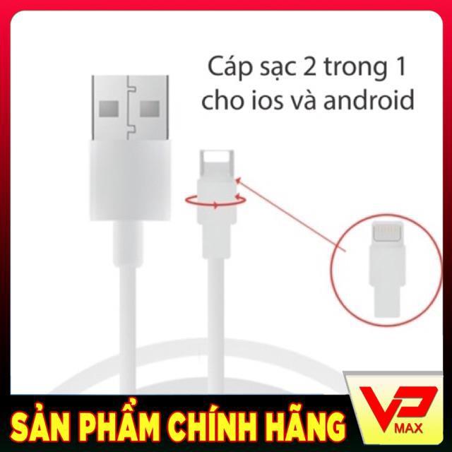 Cáp sạc Ip Android 2 trong 1 Đa năng dùng cho điện thoại Iphone và samsung tiện lợi