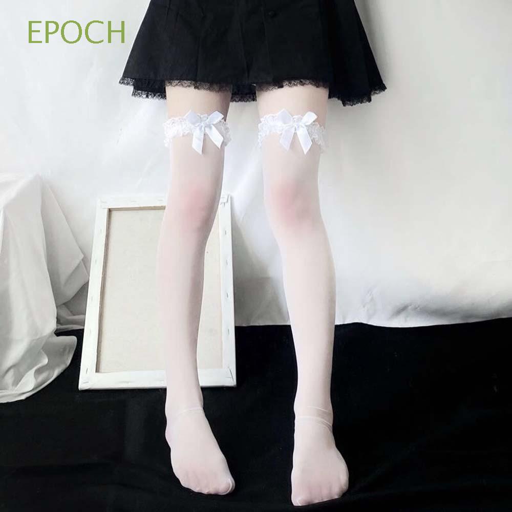 Epoch Đôi Vớ Dài Qua Gối Mỏng Co Giãn Đính Nơ Thời Trang Hàn Quốc Cho Nữ