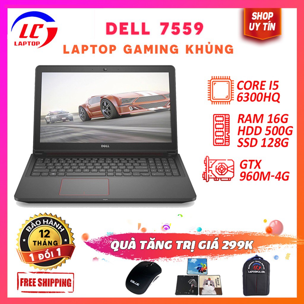 Laptop Gaming Giá Rẻ, Laptop Chơi Game Dell Inspiron 7559, i5-6300HQ, VGA Nvidia GTX 960M-4G, Màn 15.6 FullHD
