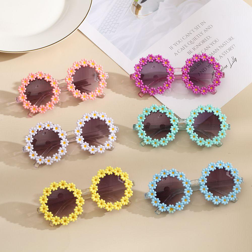 Kính Mát Tròn Chống Nắng Ngoài Trời Hình Hoa Cúc Dành Cho Trẻ Em