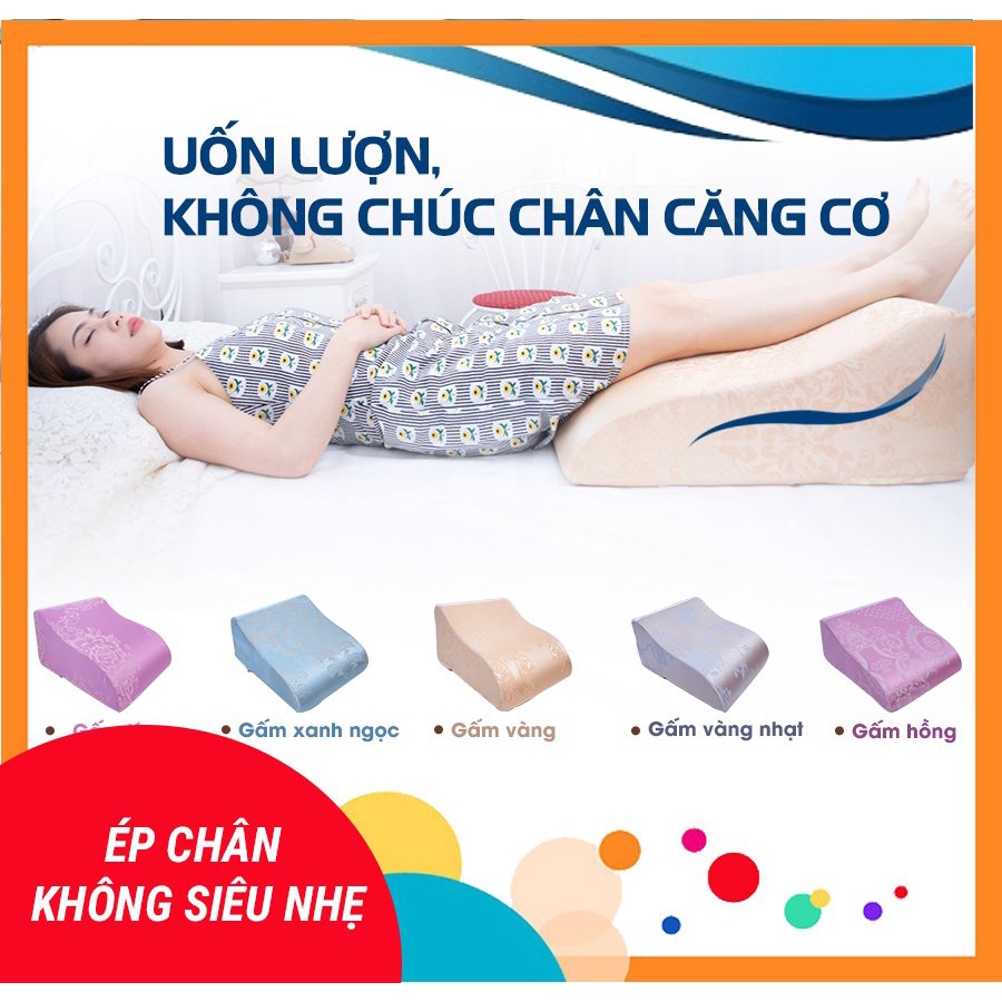 GỐI KÊ CHÂN CHỐNG GIÃN TĨNH MẠCH YOROKOBI - KÍCH THƯỚC 55cm*48cm*25cm - HÀNG THƯƠNG HIỆU - MÀU XANH THAN