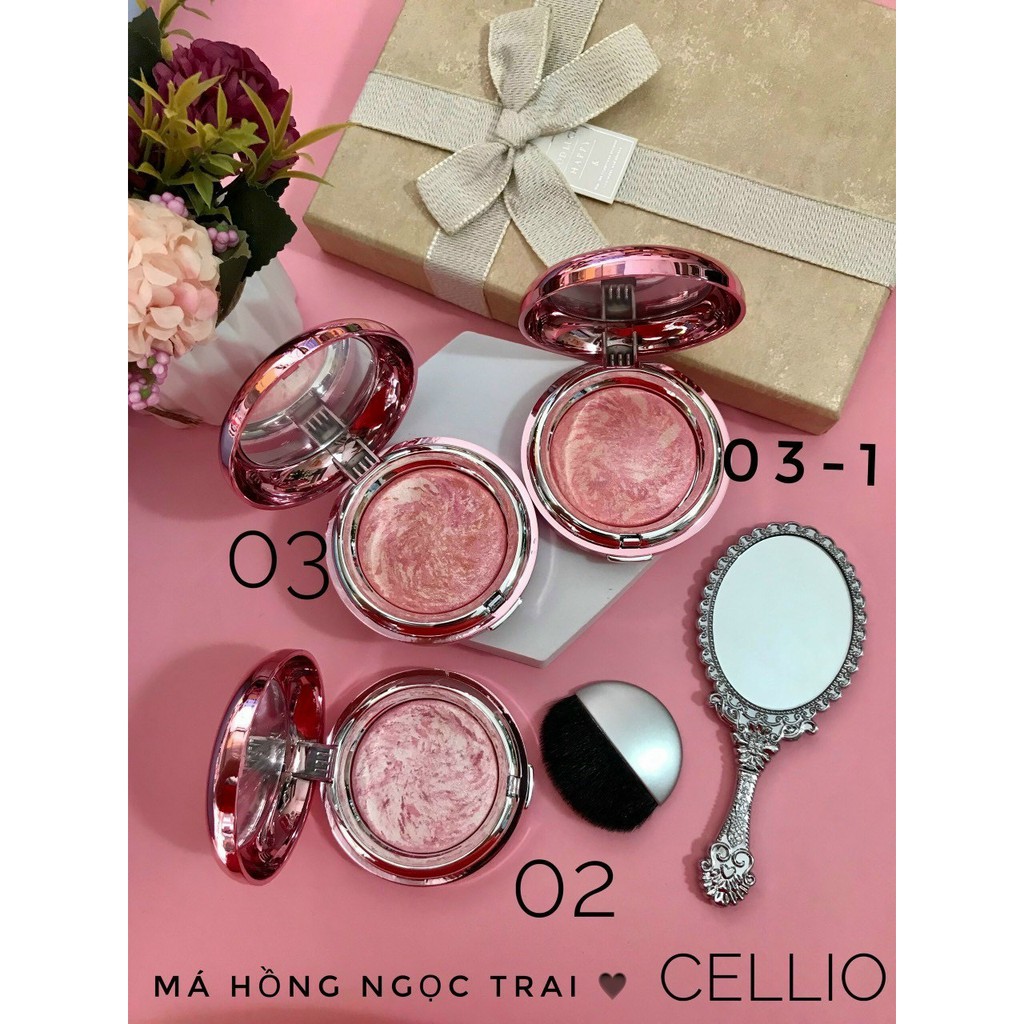 Phấn má hồng ngọc trai Cellio Shining Face