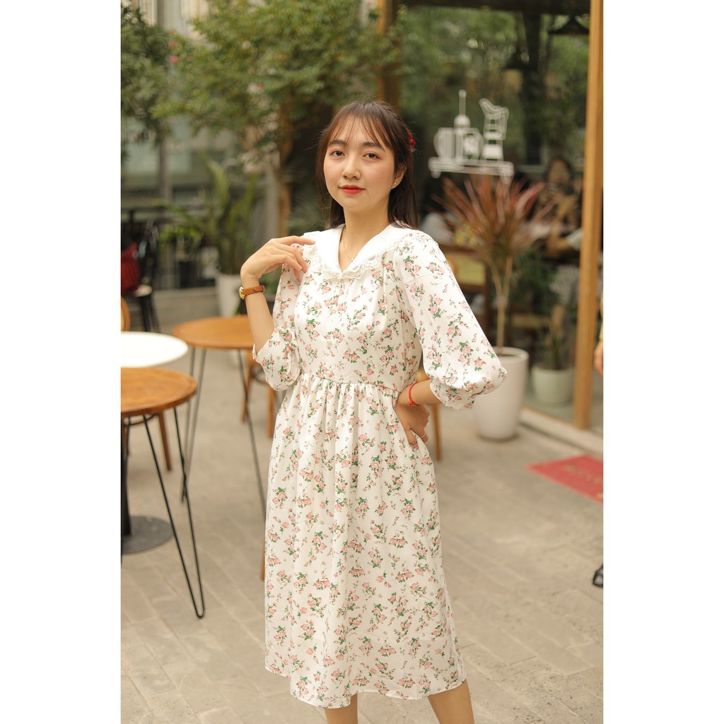 Váy hoa ren trắng cúc ngọc