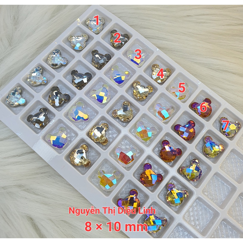 Đá khối K9 hình MicKey size 8×10mm & 10x12mm