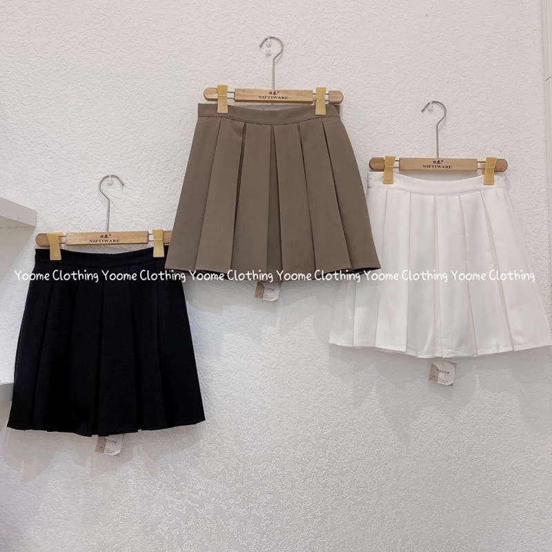 Chân váy dập ly to có quần chất kaki lụa QCCC cho nữ Yoome clothing