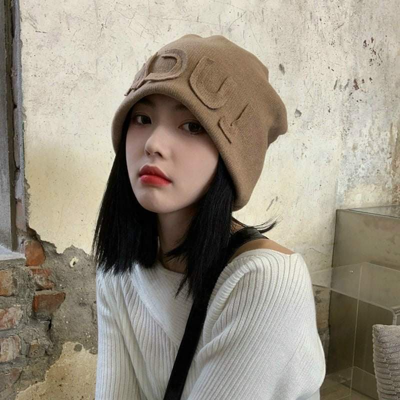 Mũ Len Nam nữ Thời Trang họa tiết chữ Lucky, phong cách hiphop mẫu mới nhất 2021
