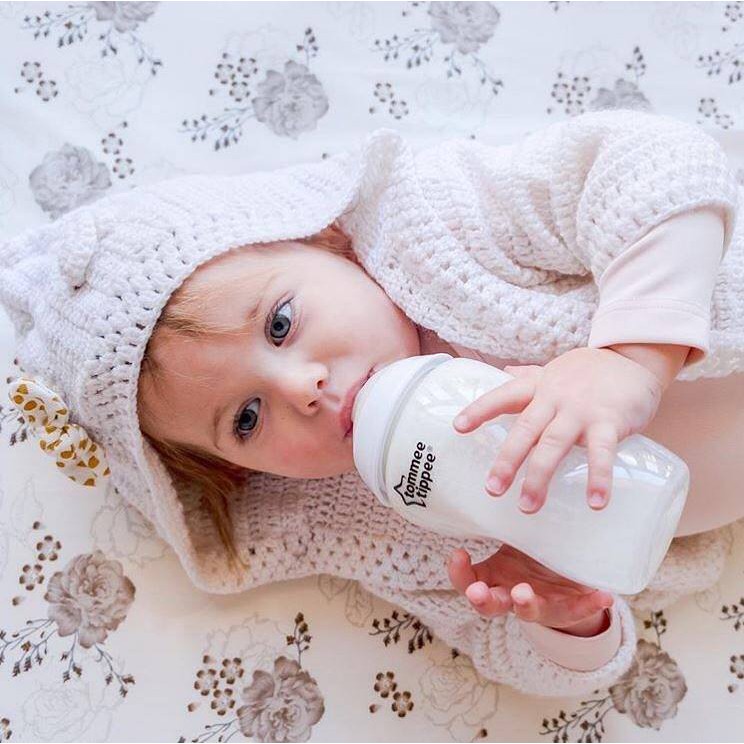 Bình sữa ty siêu mềm tự nhiên Tommee Tippee Closer to Nature 340ml, núm ty 3-6 tháng