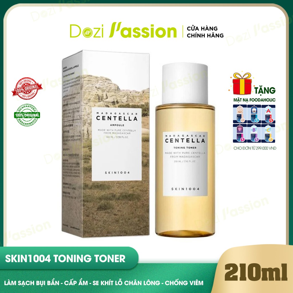 Toner Skin1004 Chiết Xuất Rau Má, Phục Hồi, Tái Tạo Da Mụn, Lành Sẹo - Skin1004 Madagascar Centella Toning Toner 210ml