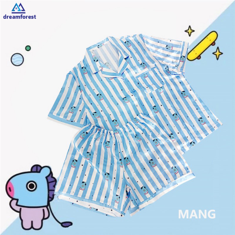 Set đồ ngủ in họa tiết thú cưng của nhóm nhạc BTS xinh xắn