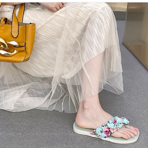 Dép Nữ Nhiều Màu Sắc Phong Cách Hàn Quốc, Quai Dép Viền Hoa Bằng Vải Xinh Xắn Dành Cho Các Bạn Nữ