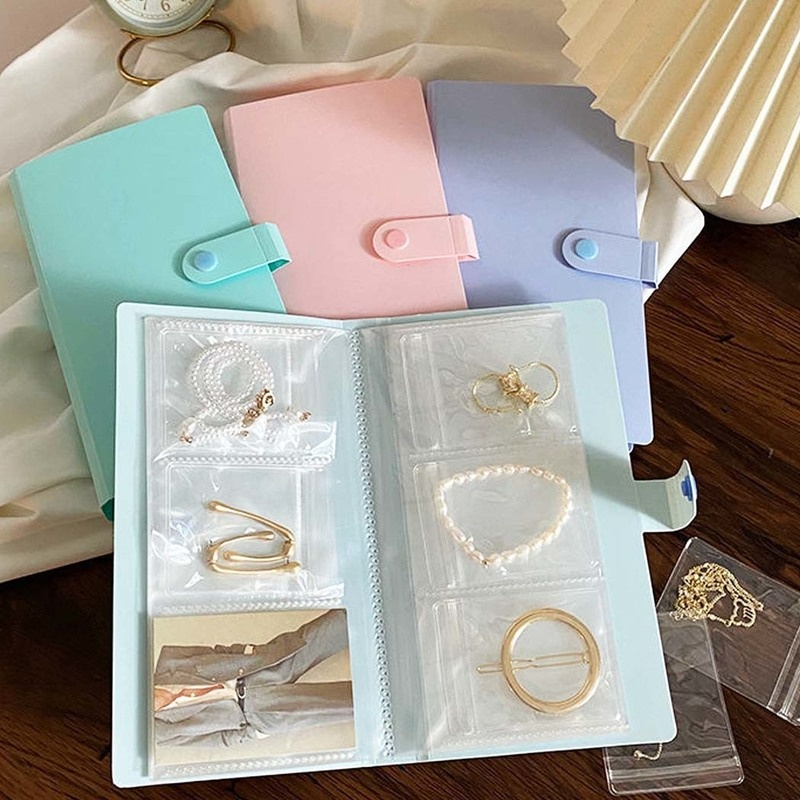 Hộp Đựng Trang Sức 120 Ngăn Chống Ô Nhiễm Chống Oxy Hóa Hình Quyển Sách/Vòng Đeo Tay/Vòng Tay/Túi Đựng Trang Sức Mang Đi Du Lịch