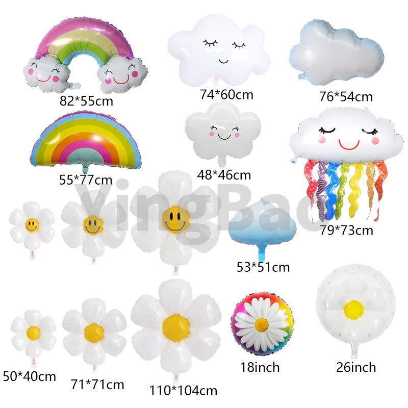 Bong Bóng Lá Nhôm Hình Cầu Mây Cười Mặt Cười Trang Trí Tiệc Sinh Nhật/Tiệc Cưới
