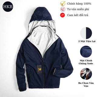 Áo gió 2 mặt lót nỉ HKB chống nước, chống gió thích hợp nam nữ, đội nhóm.