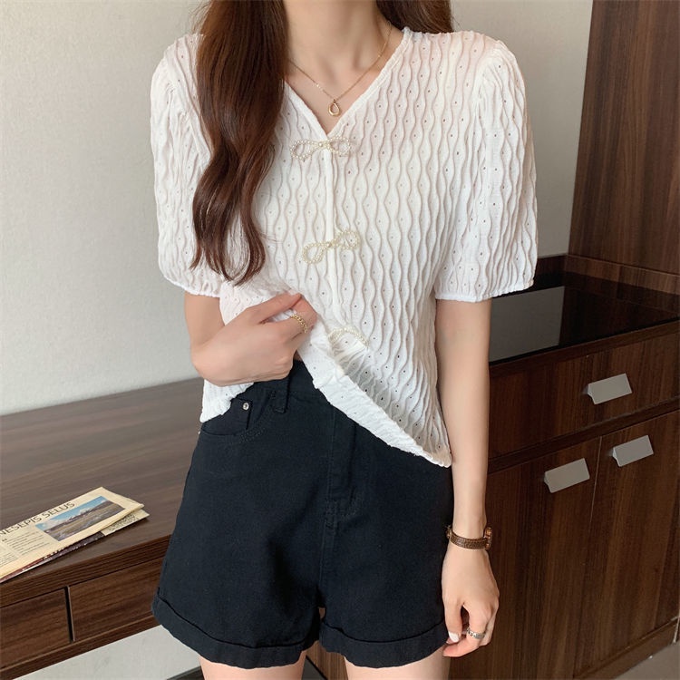 Áo Dệt Kim Phối Nơ Thời Trang Mùa Hè Cho Nữ