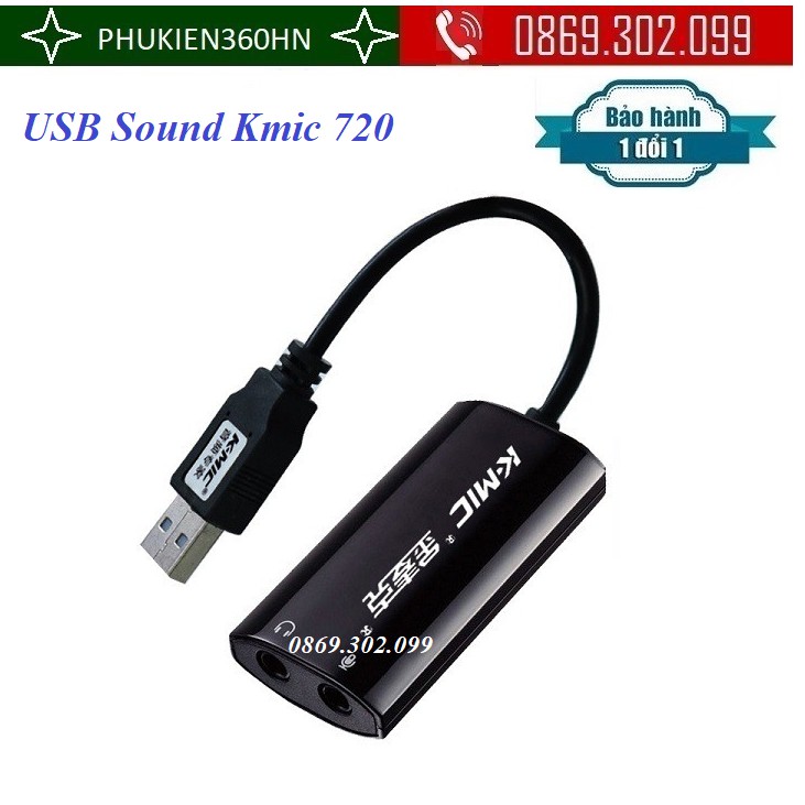 Usb sound card có dây cao cấp K-Mic 720