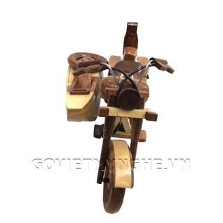 Mô Hình Xe Gỗ Motor Harley Davidson Sidecar - Size Lớn