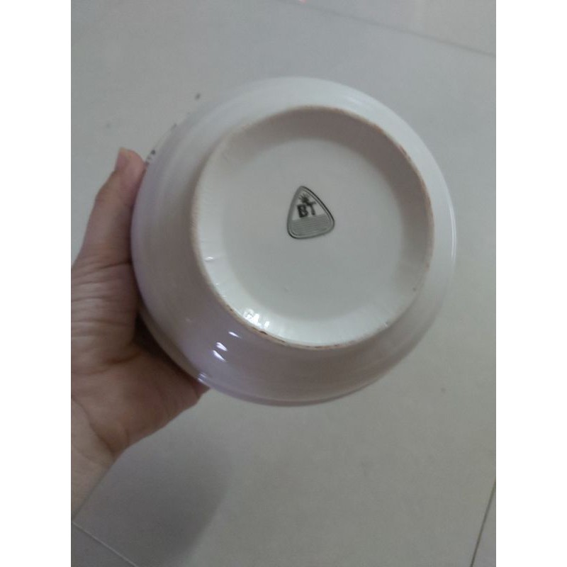 Tô sứ bát tràng hình hoa dâu tây, hoa hồng tô sứ ngấn 15cm